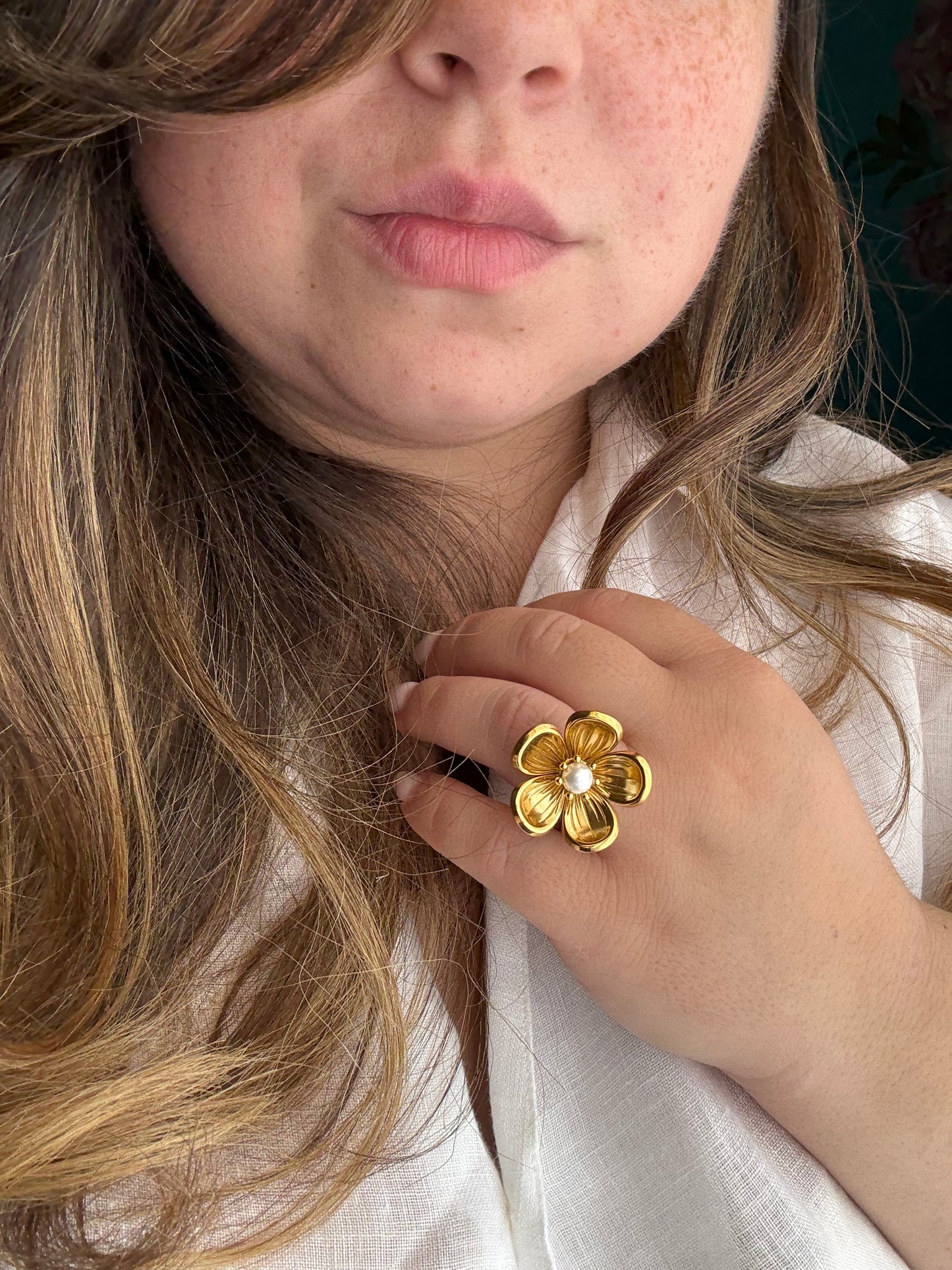 Anello Fiore di Perla