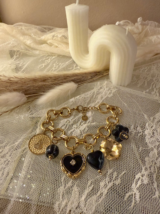 Bracciale cuore nero