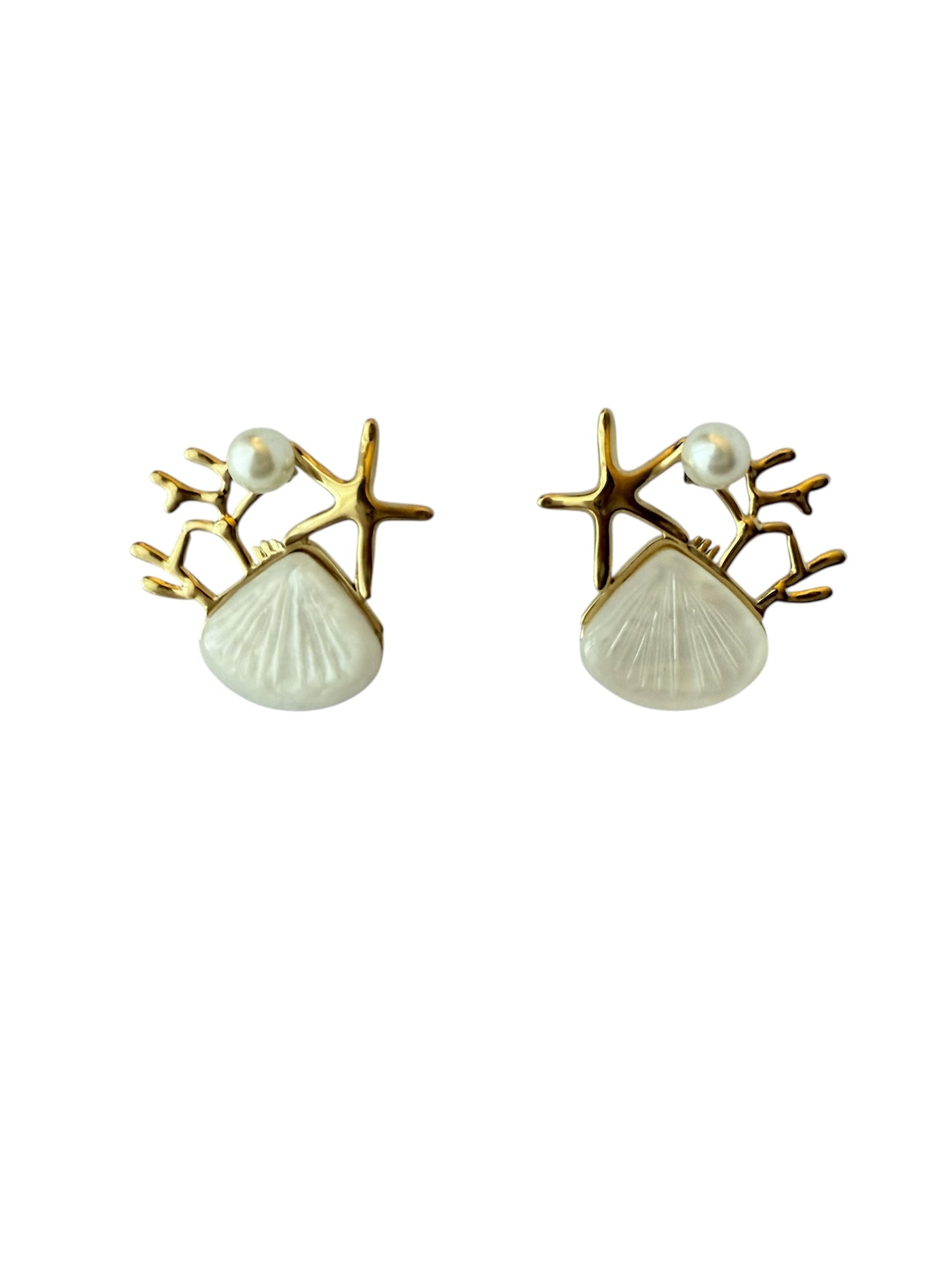 Orecchini perla e conchiglia