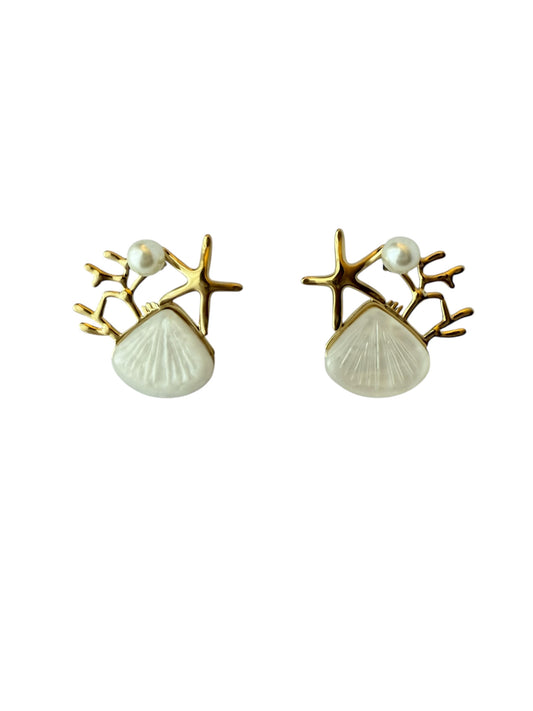 Orecchini perla e conchiglia