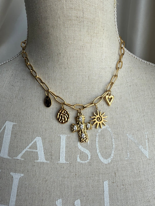 Collana Croce charms