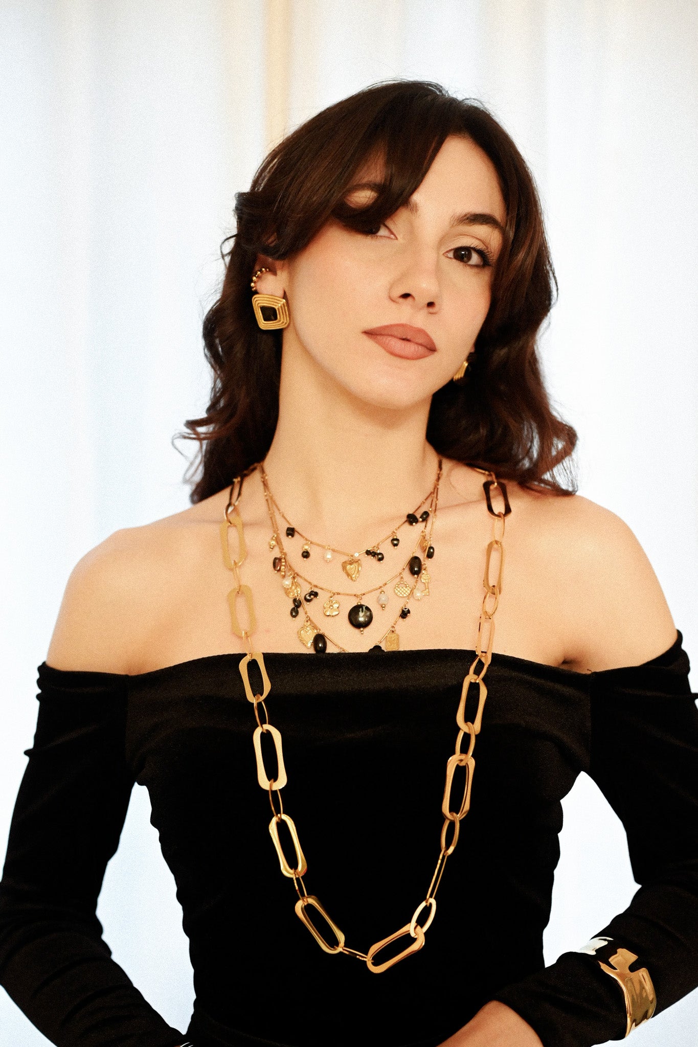 Collana lunga maglie di luce