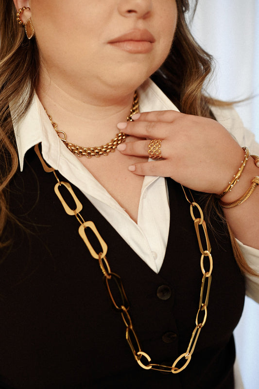 Collana lunga maglie di luce