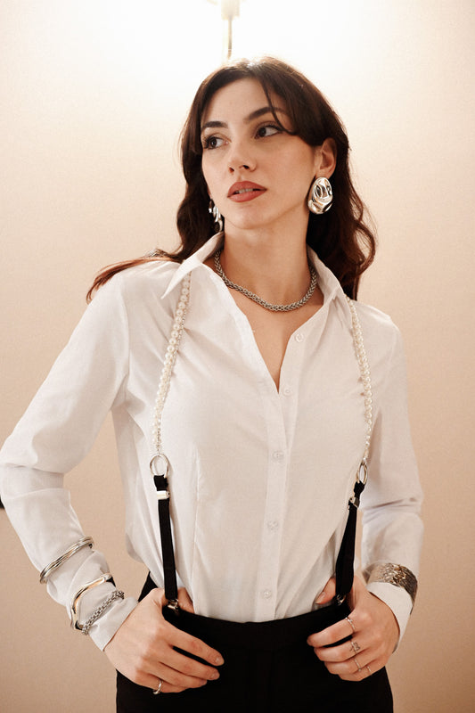 Bretelle strass e perle