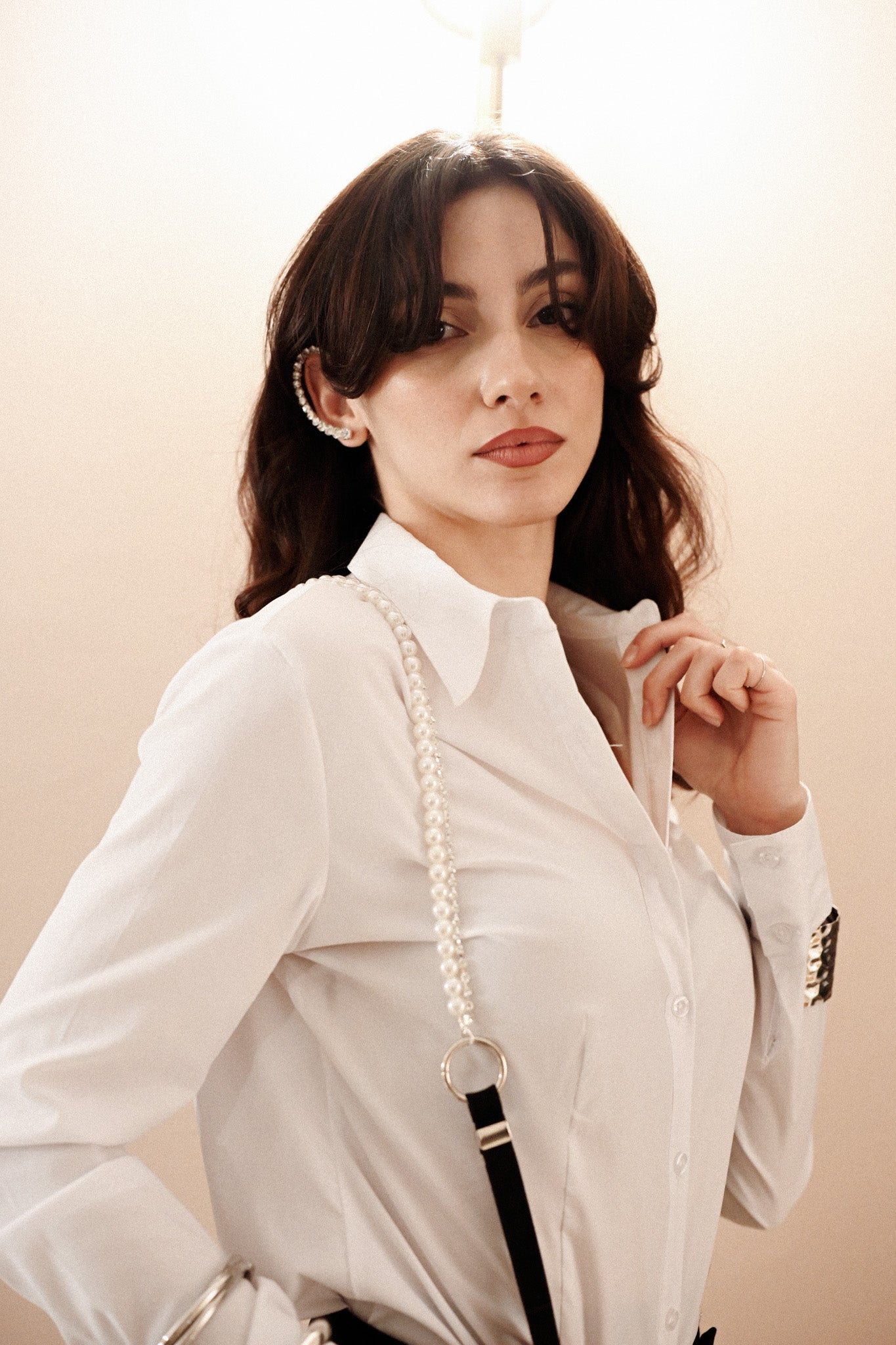 Bretelle strass e perle