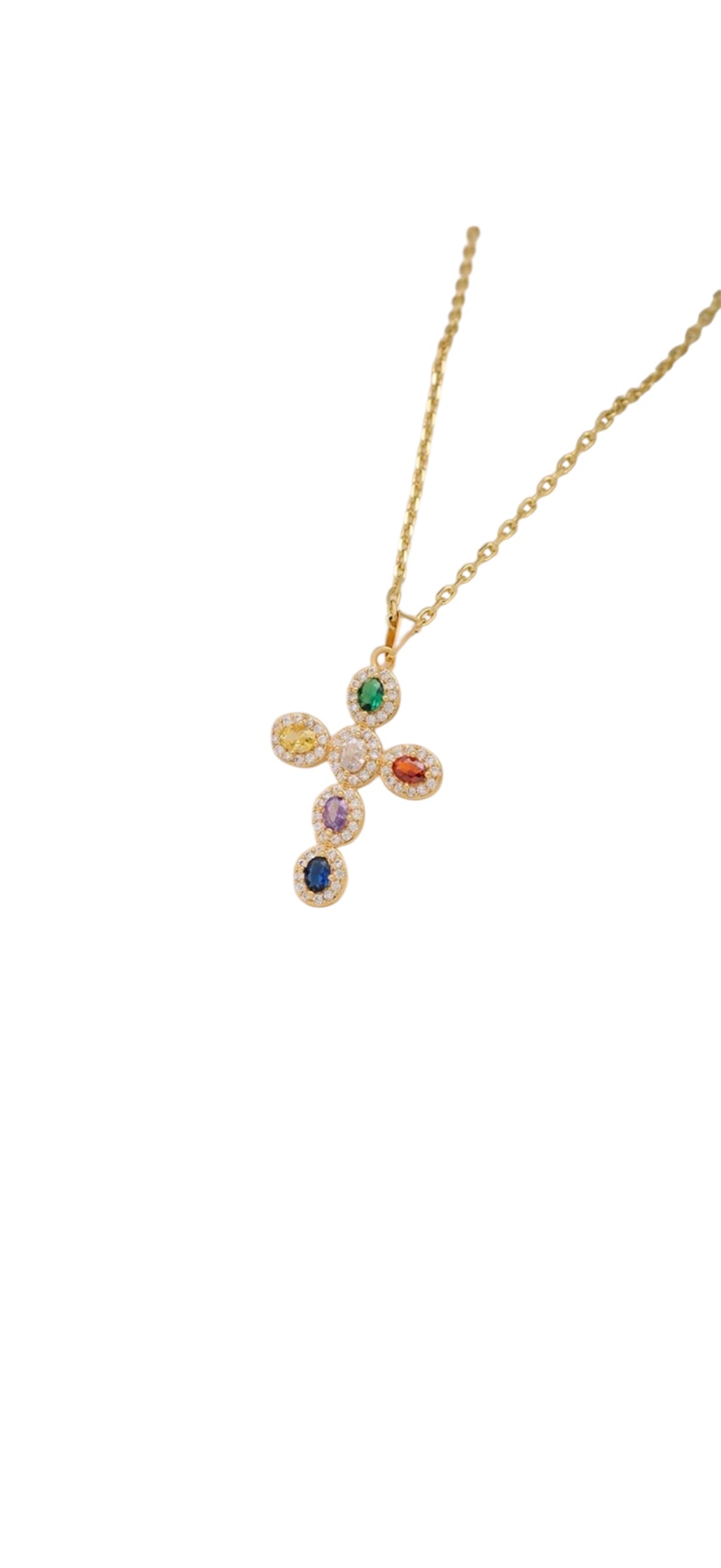 Collana croce multicolor