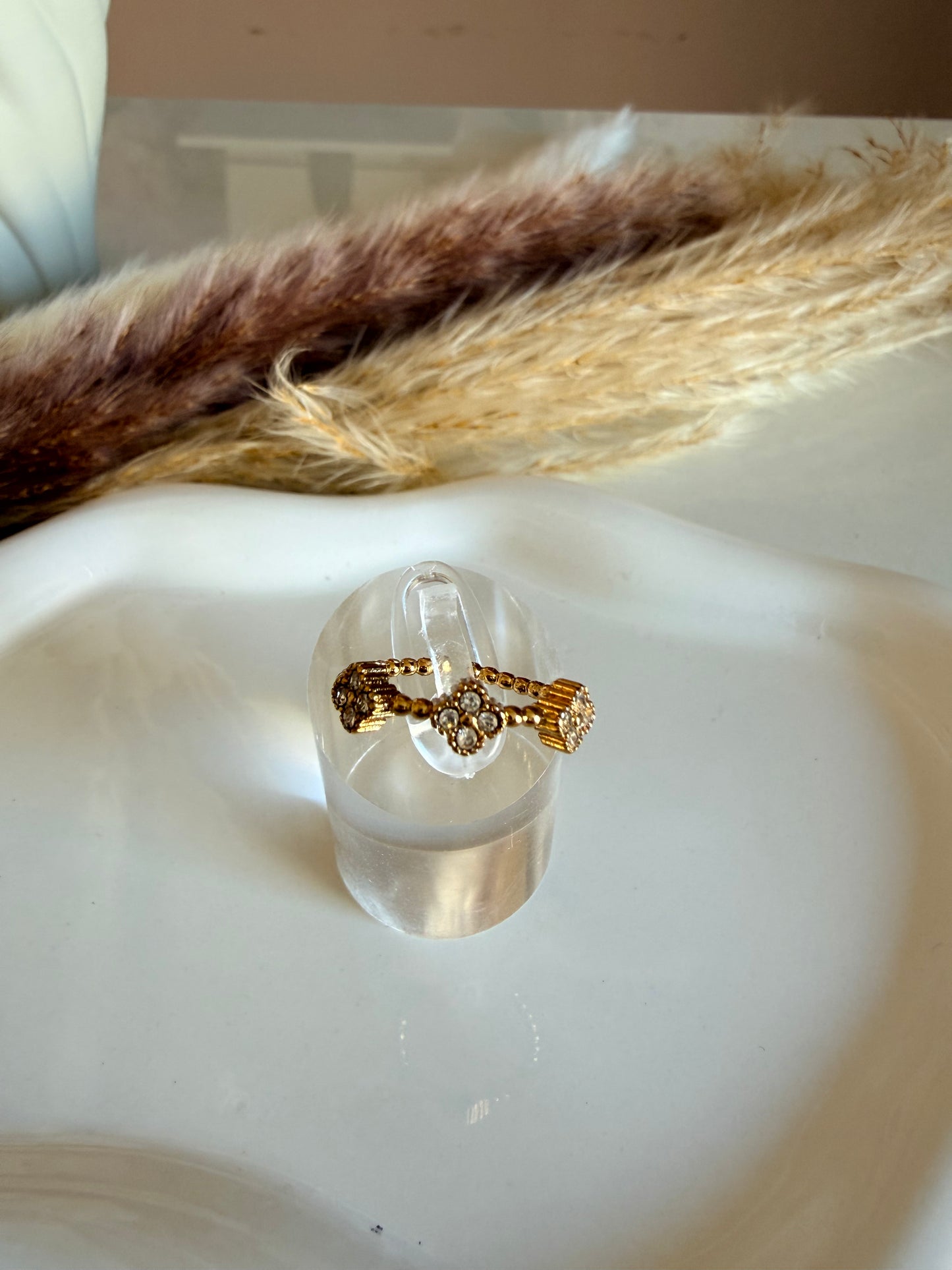 Anello mini quadrifoglio